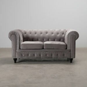 Chesterfield Lyx 2-istuttava samettisohva harmaa