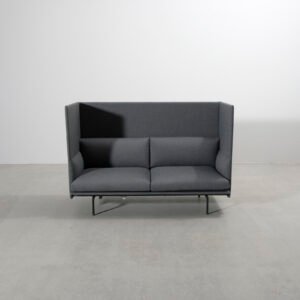 Muuto Outline Highback 2-istuttava sohva harmaa