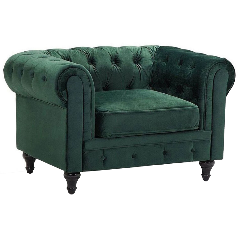 Nojatuoli CHESTERFIELD sametti Smaragdinvihreä