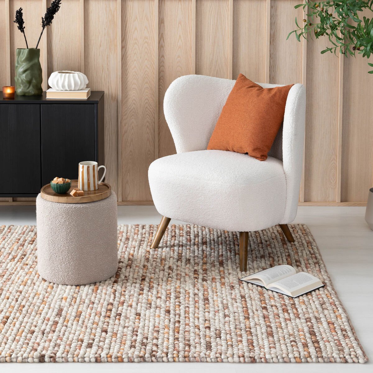 Finarte Nirvana villamatto 140x200 cm kupari/beige