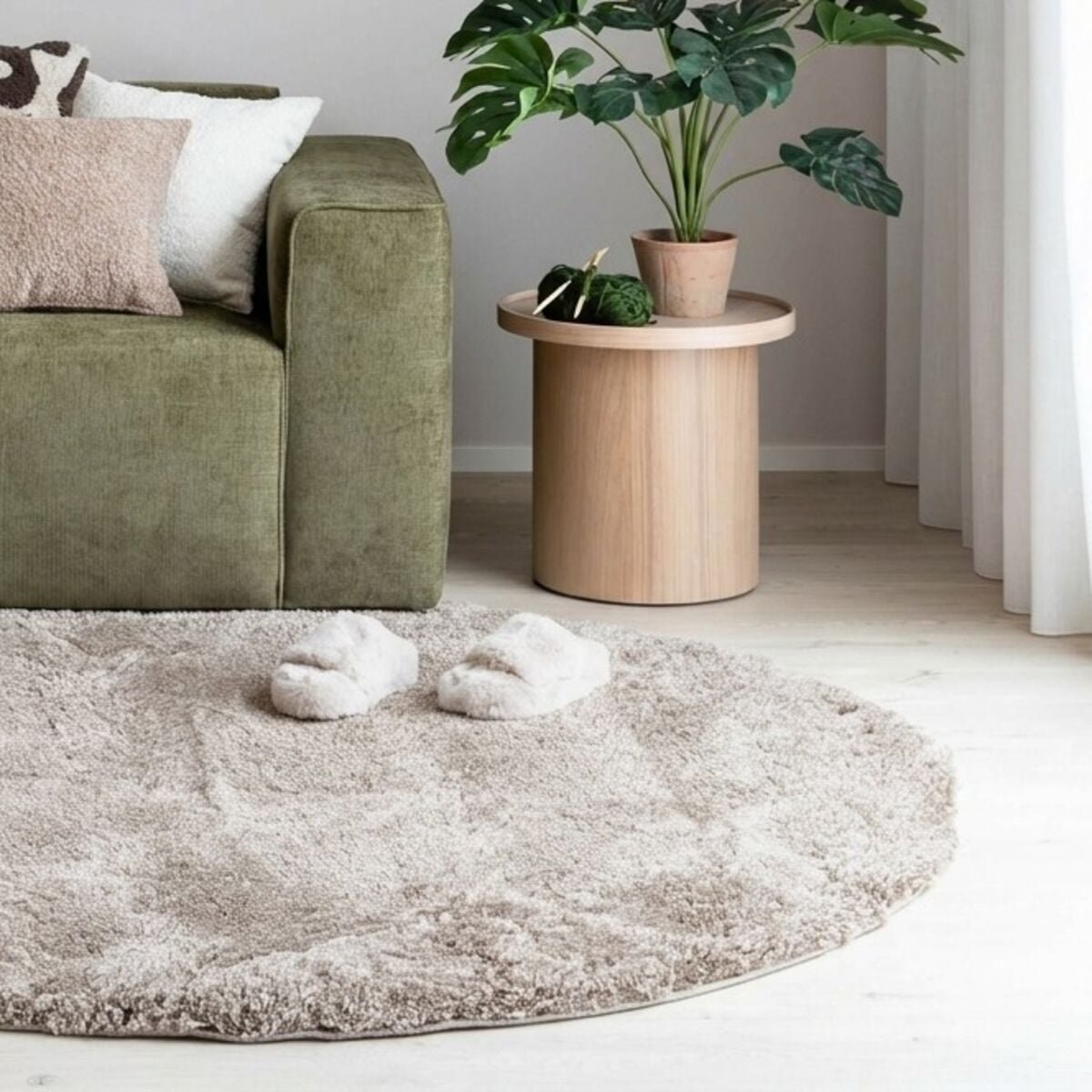 Fondo nukkamatto 133 cm pyöreä beige