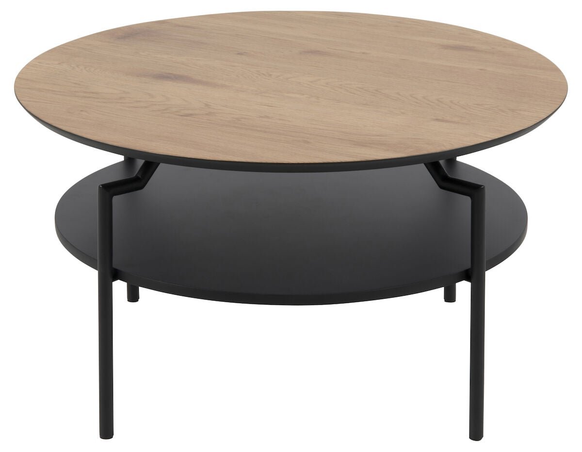 Goldington pyöreä sohvapöytä Ø80 cm tammi/musta