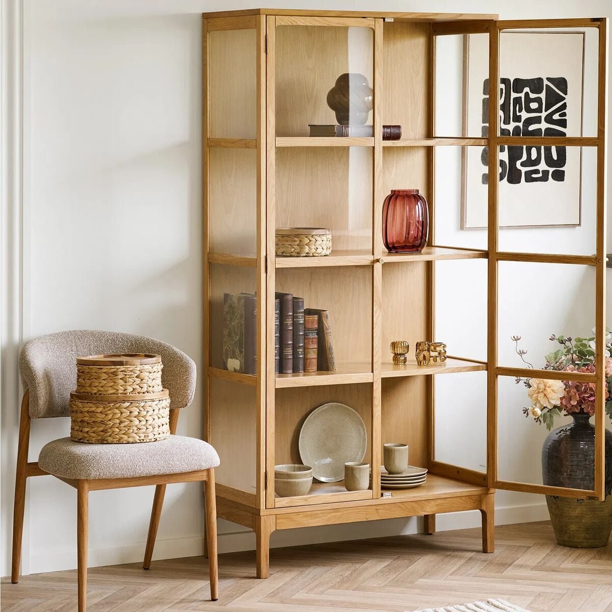 House Nordic Zamora vitriini 90x40x180 cm tammi