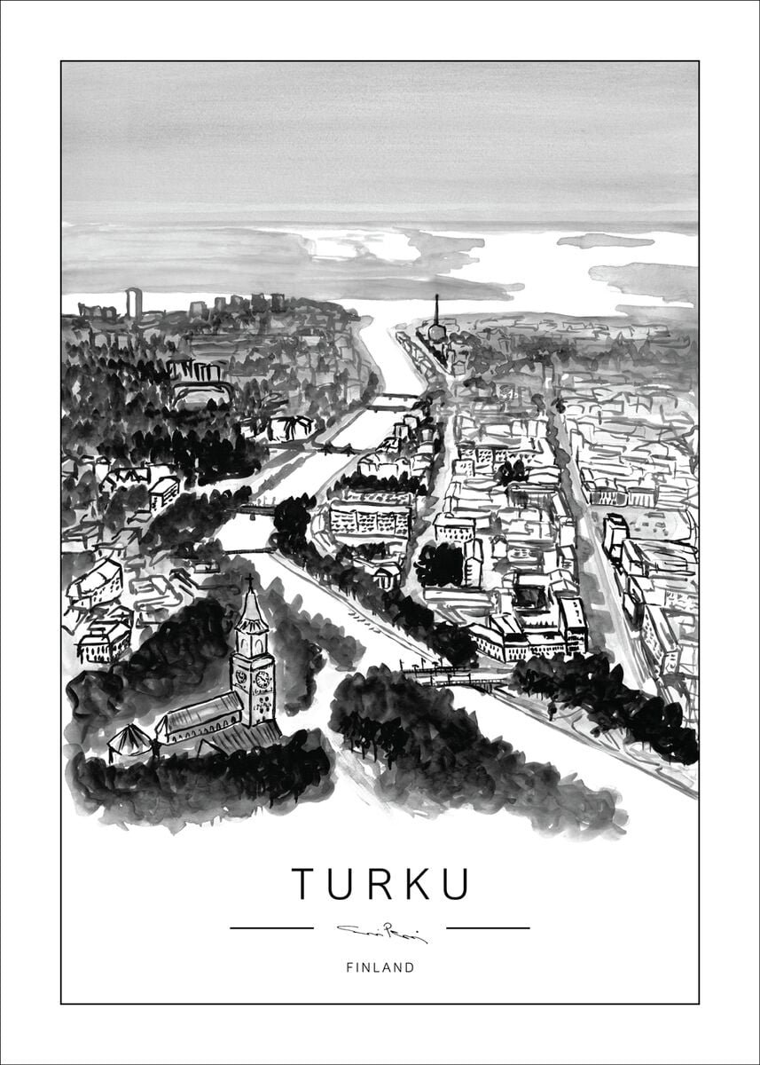 Kaverini Turku kaupunkijuliste 50x70 cm