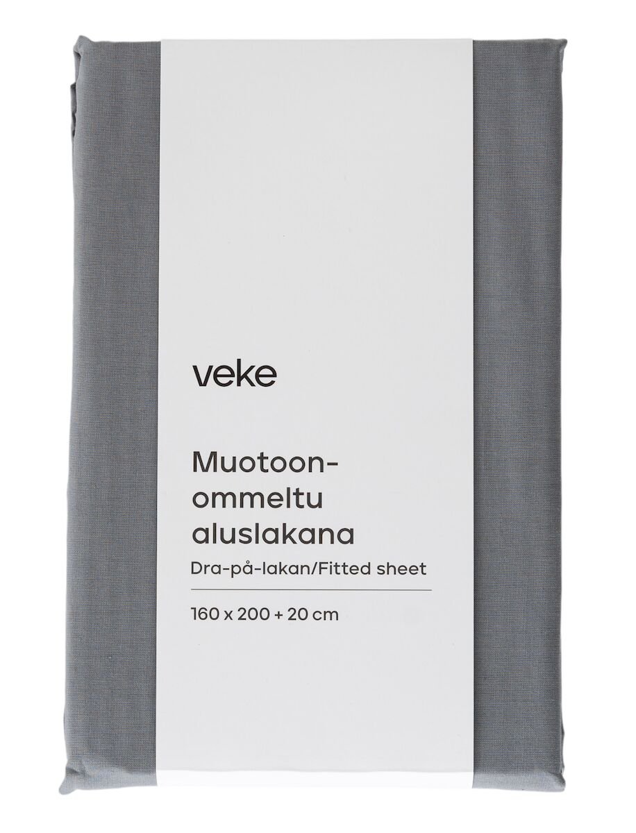 Lempi muotoonommeltu aluslakana 160x200 cm tummanharmaa