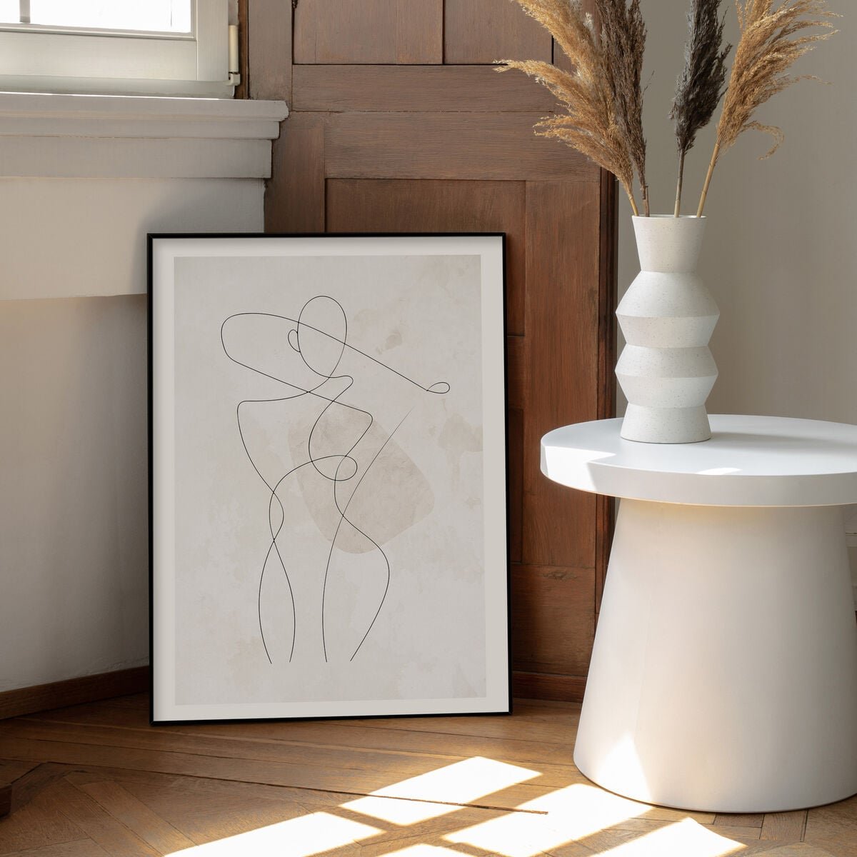 Linea kehystetty taulu 50x70 cm beige/musta