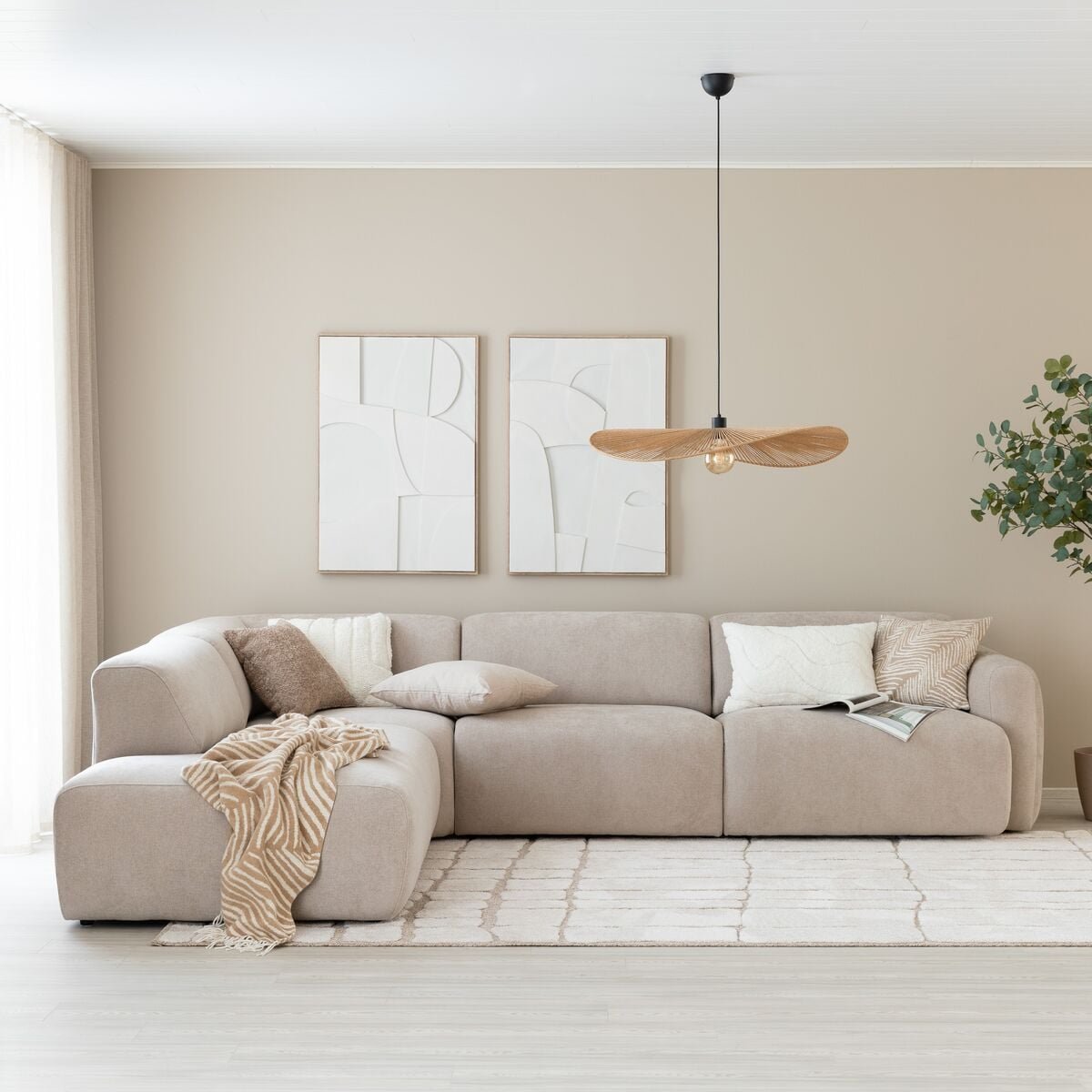Lumo avokulmasohva vasen Storm 06 beige