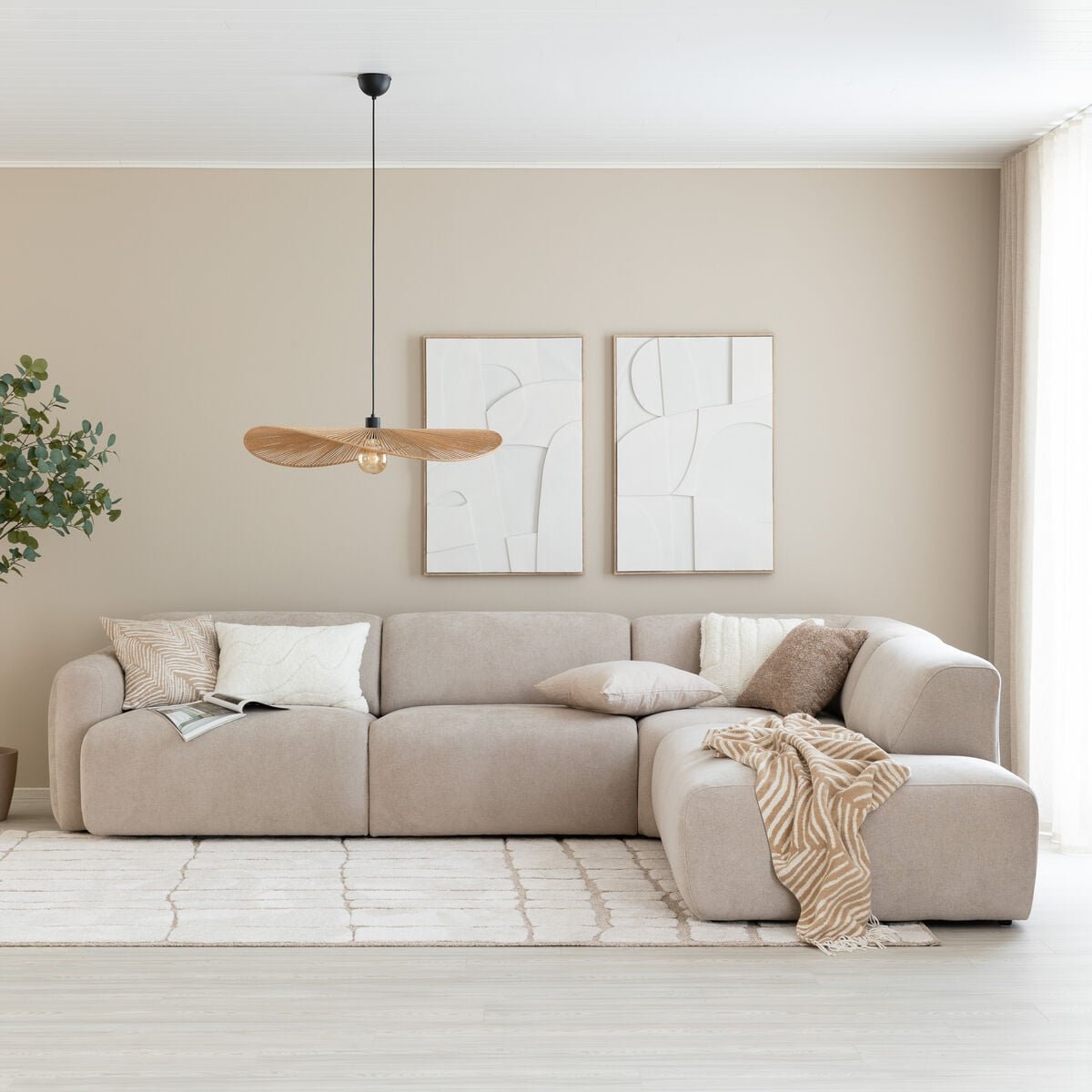 Lumo avokulmasohva oikea Storm 06 beige