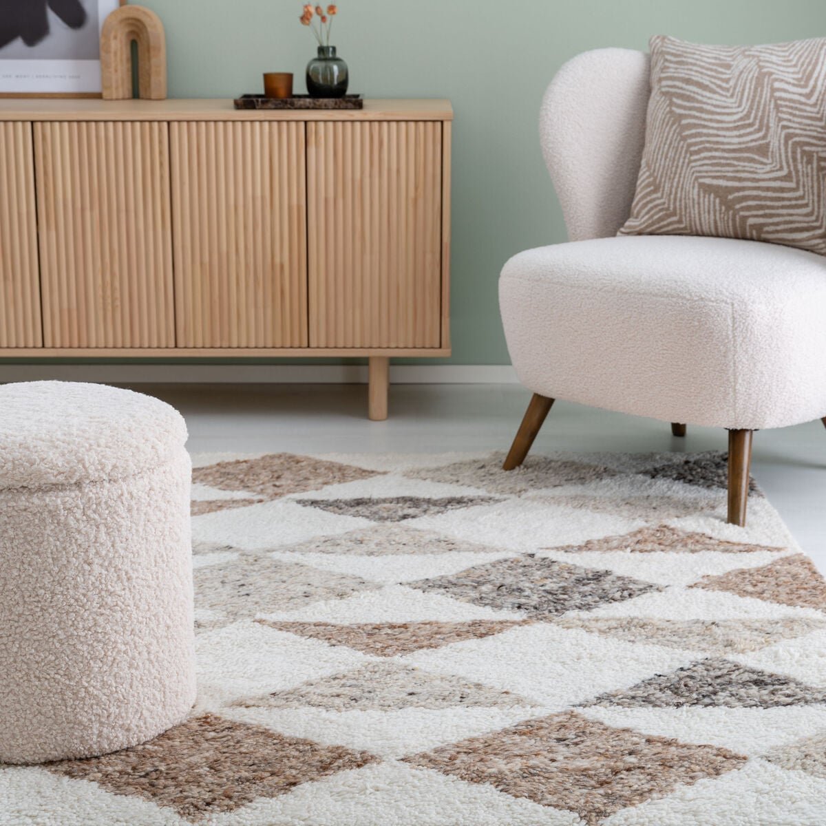 Mooda Siimes villamatto 200x290 cm valkoinen/beige