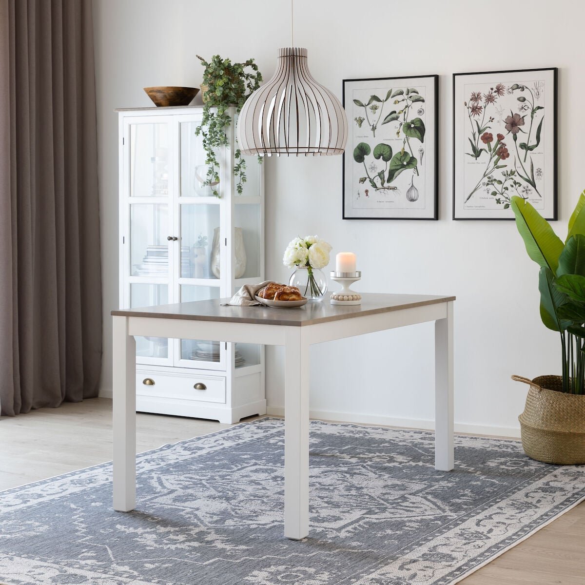 Moona ruokapöytä  80x130 valkoinen/harmaa