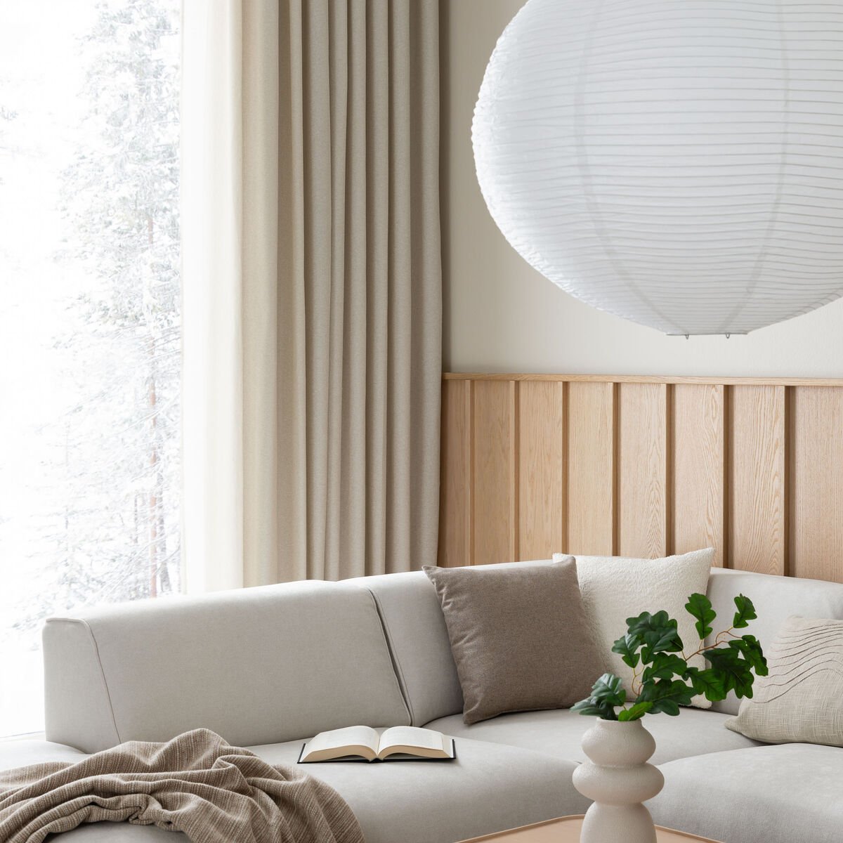 Pehmo sivuverho 140x280 cm vaalea beige