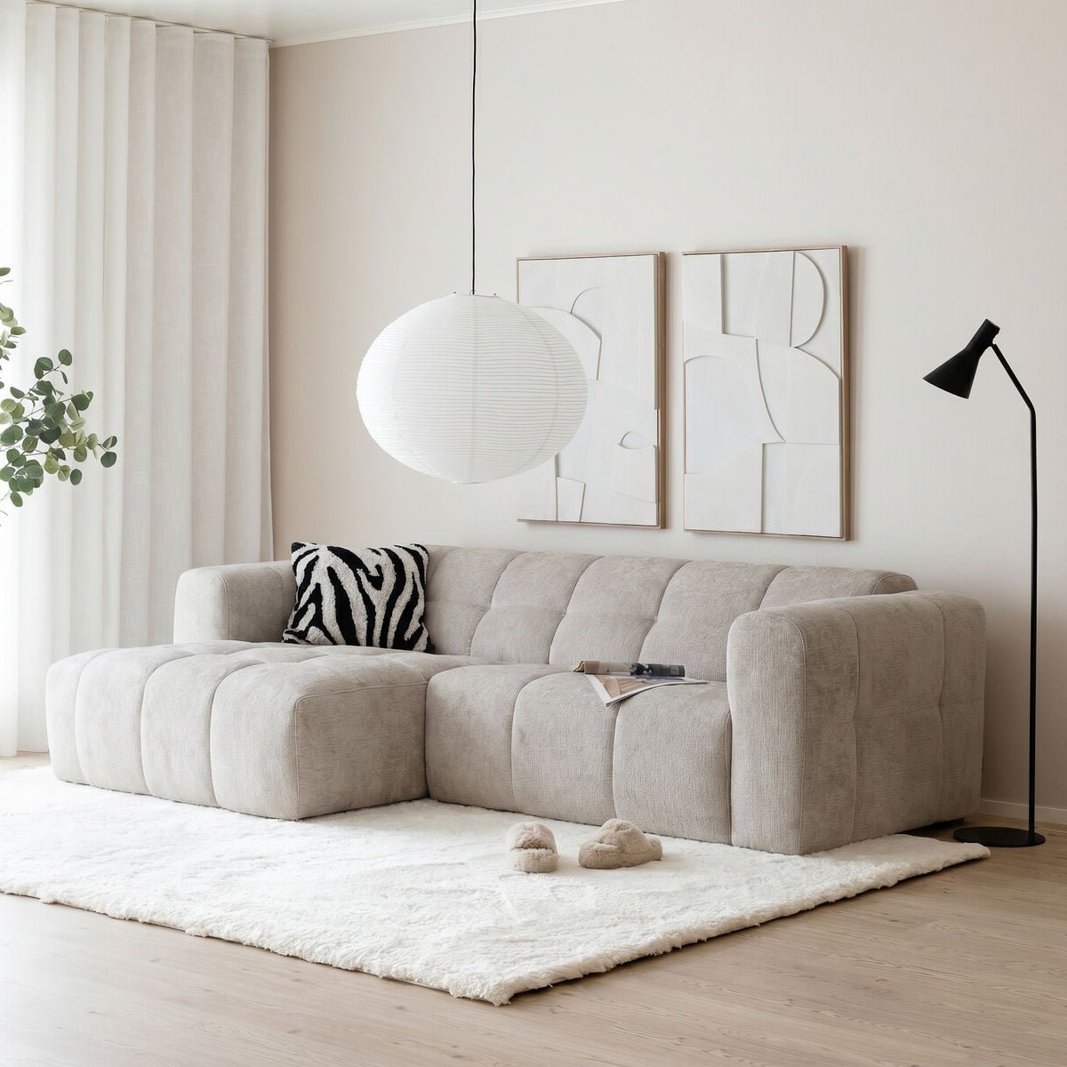 Pilvi divaanisohva vasen beige Garnet aluminium