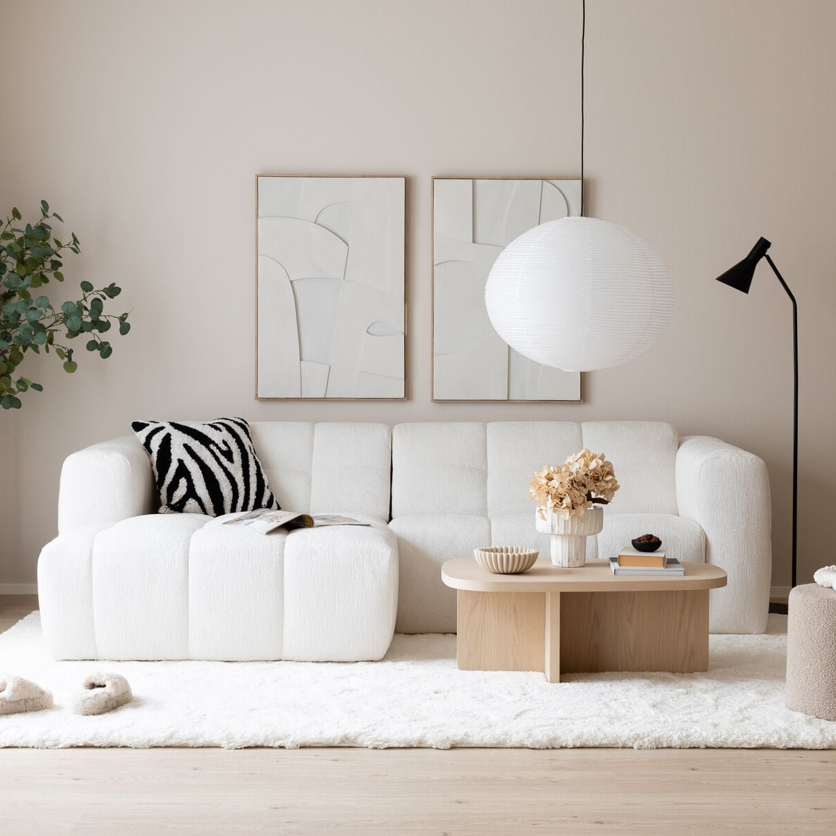 Pilvi divaanisohva vasen valkoinen Garnet bright white