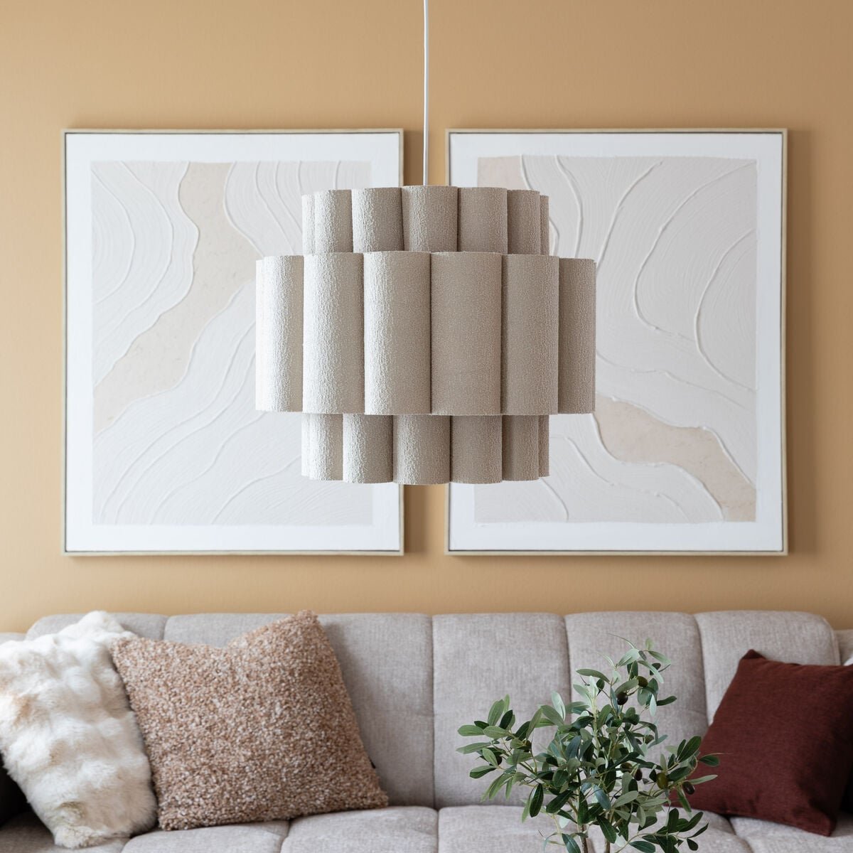 Pilvi riippuvalaisin Ø49 cm beige