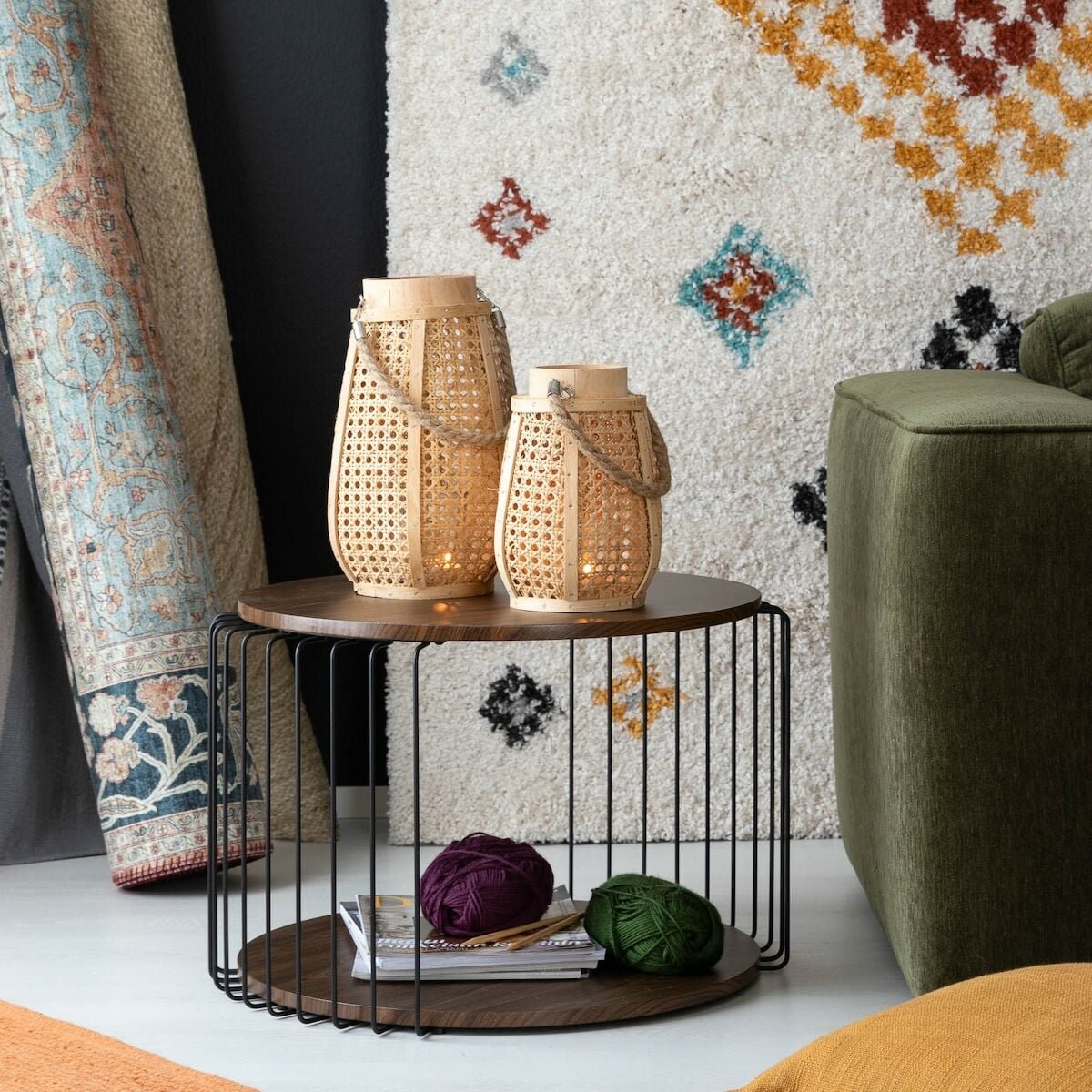 Rattan lyhty 25 cm