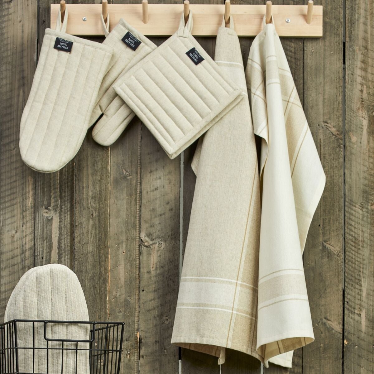Noble House Ronja keittiöpyyhkeet 50x70 cm 2 kpl beige