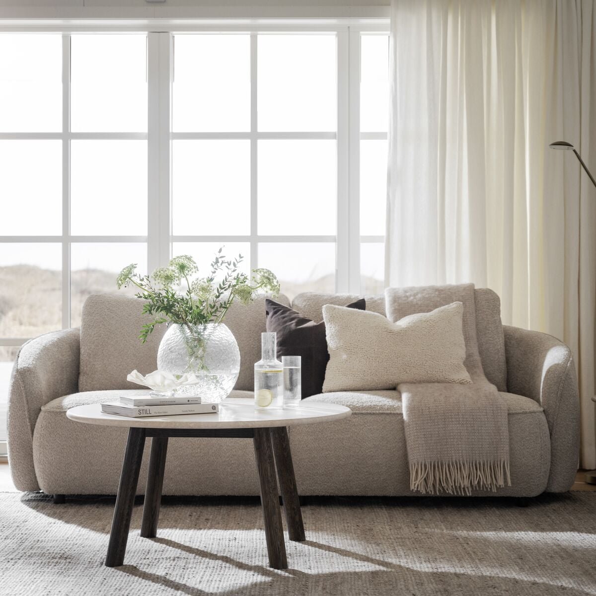 Rowico Home Norris 3-istuttava sohva vaalea beige Anna 2