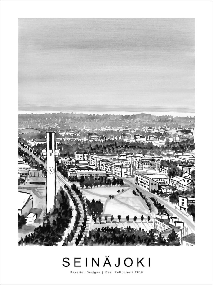 Kaverini Seinäjoki kaupunkijuliste 30x40 cm