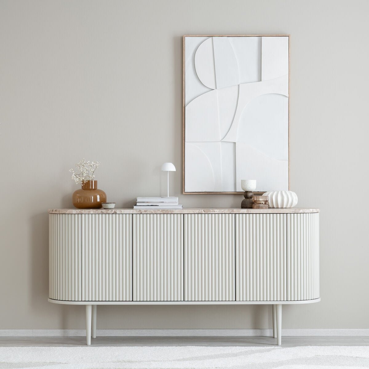 Taimi senkki 153x41x75 cm marmori matta latte/greige