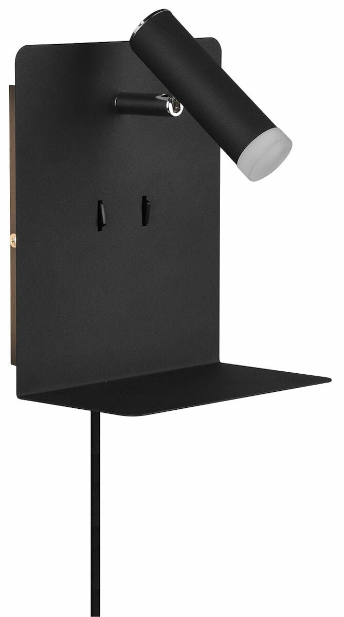 Trio Element LED seinävalaisin USB-portilla mattamusta