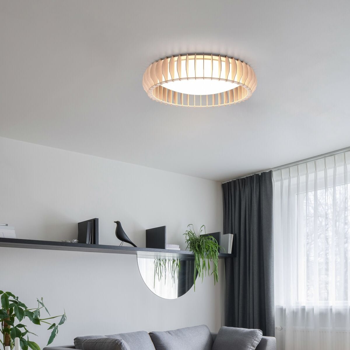 Trio Monte LED kattovalaisin 60 cm puu