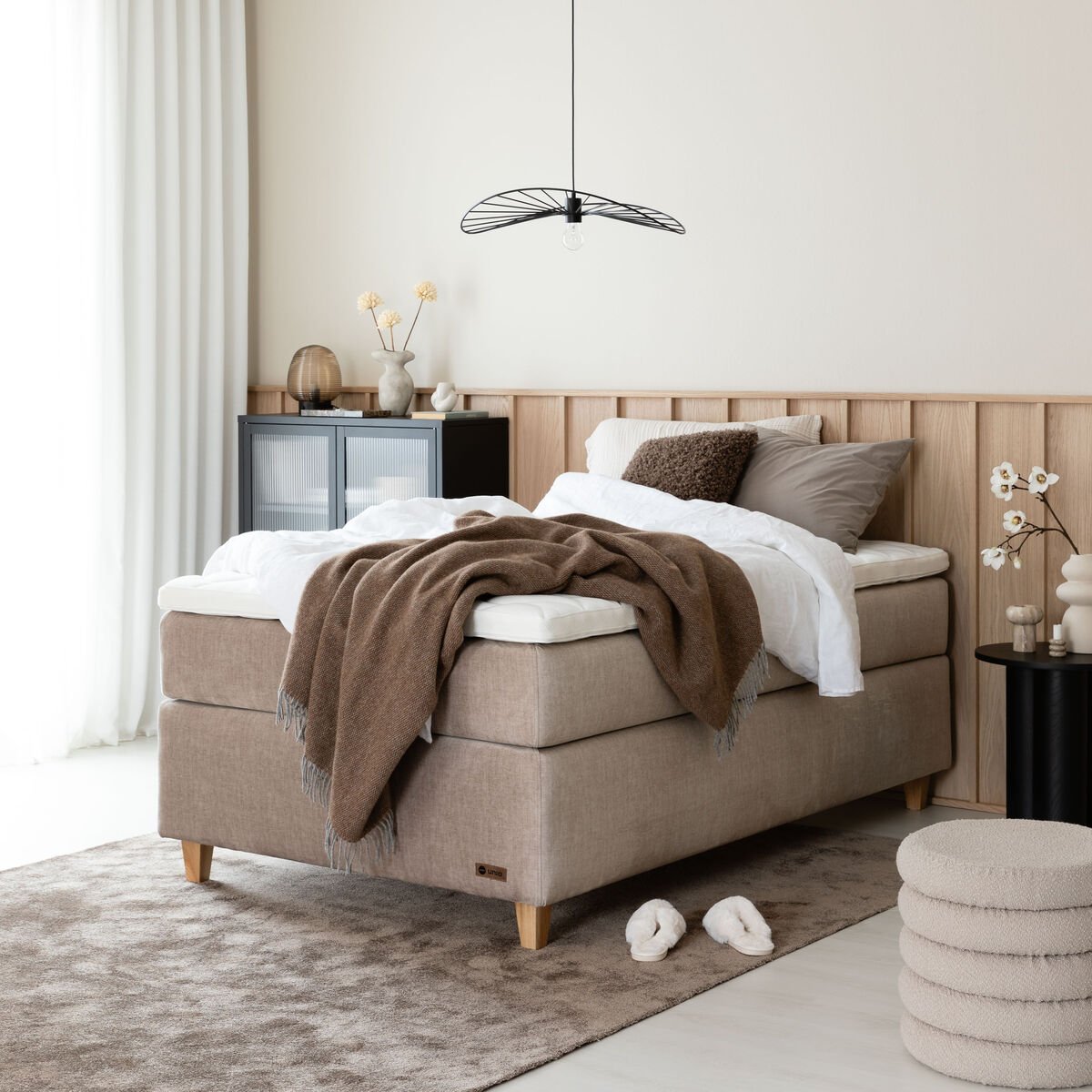 Unia Platina jenkkisänky 120 XL Stylex, tammi jalat, beige Vogue 02