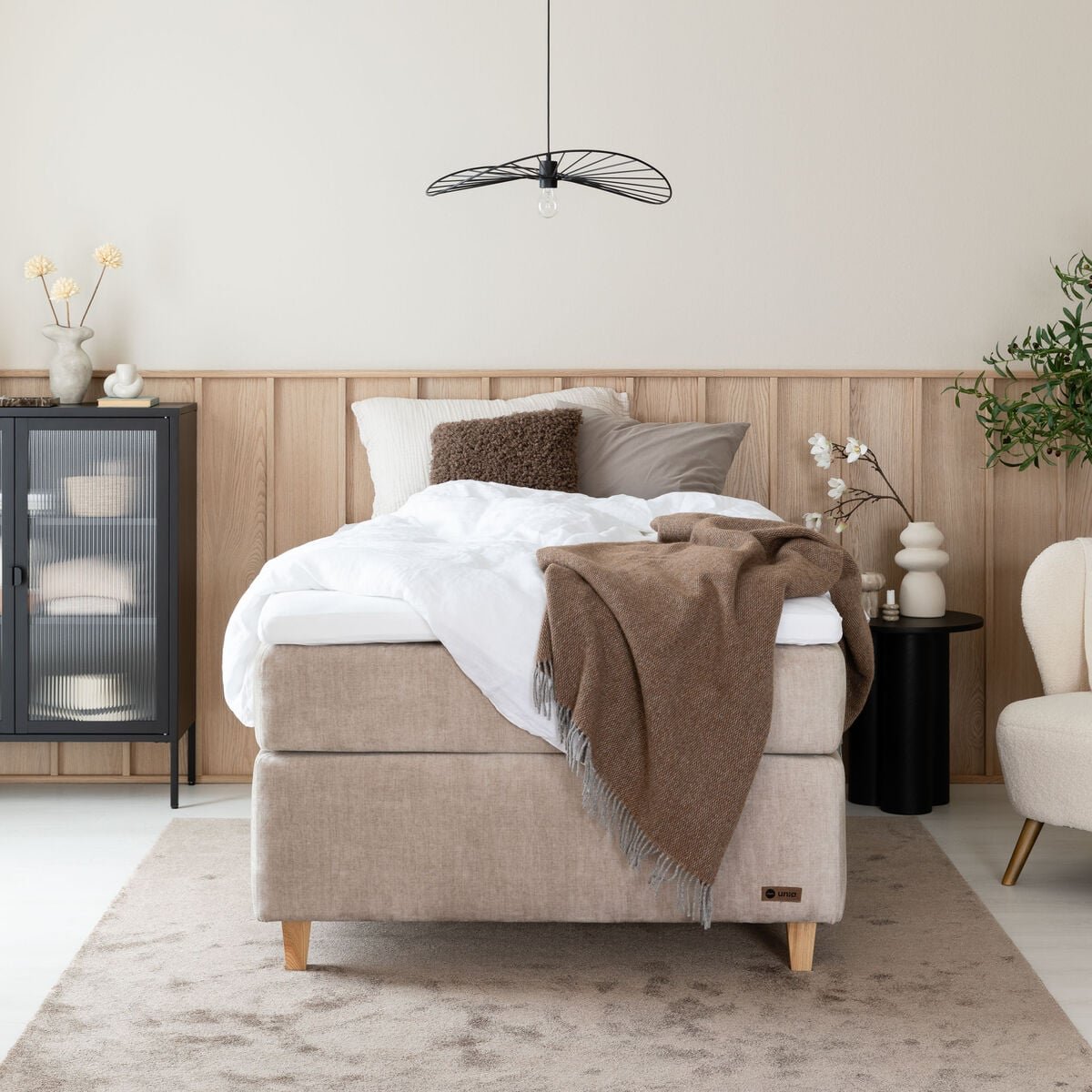 Unia Platina jenkkisänky 120 L Stylex, tammi jalat, beige Vogue 02