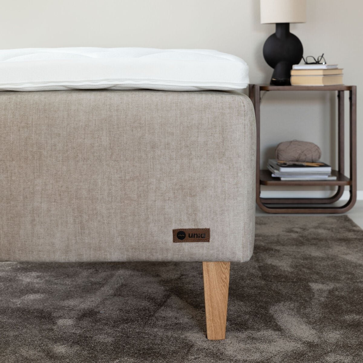 Unia Platina runkopatjasänky 120 L Stylex, tammi jalat, beige Vogue 02