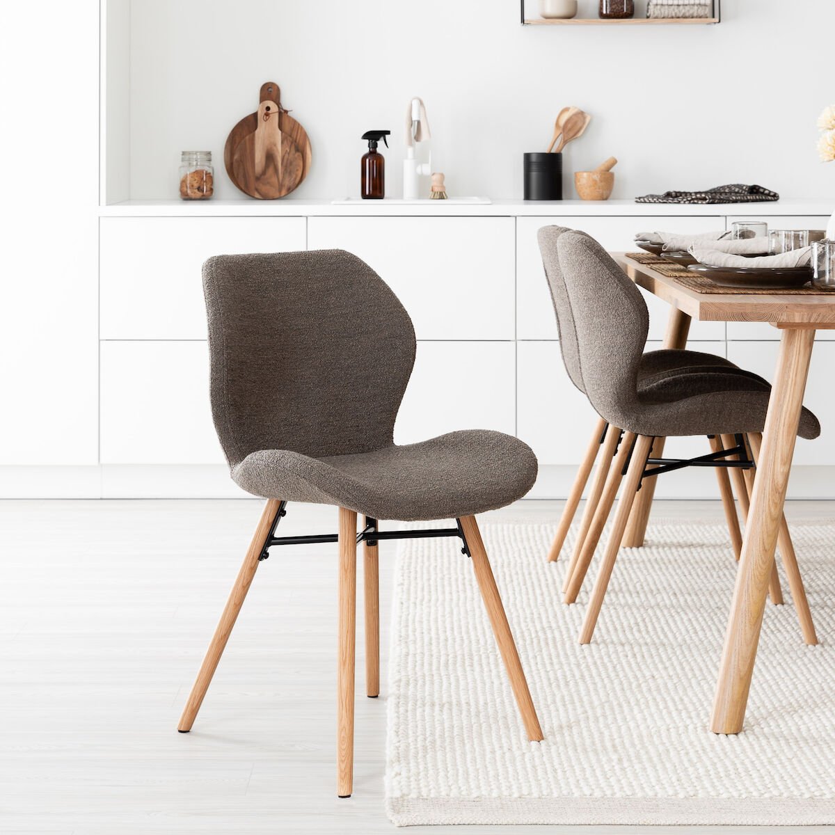 Keto tuoli taupe Monza 40, tammi jalat