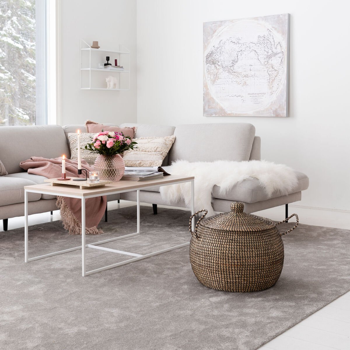 VM Carpet Hattara matto kantattu 80x200 cm beige