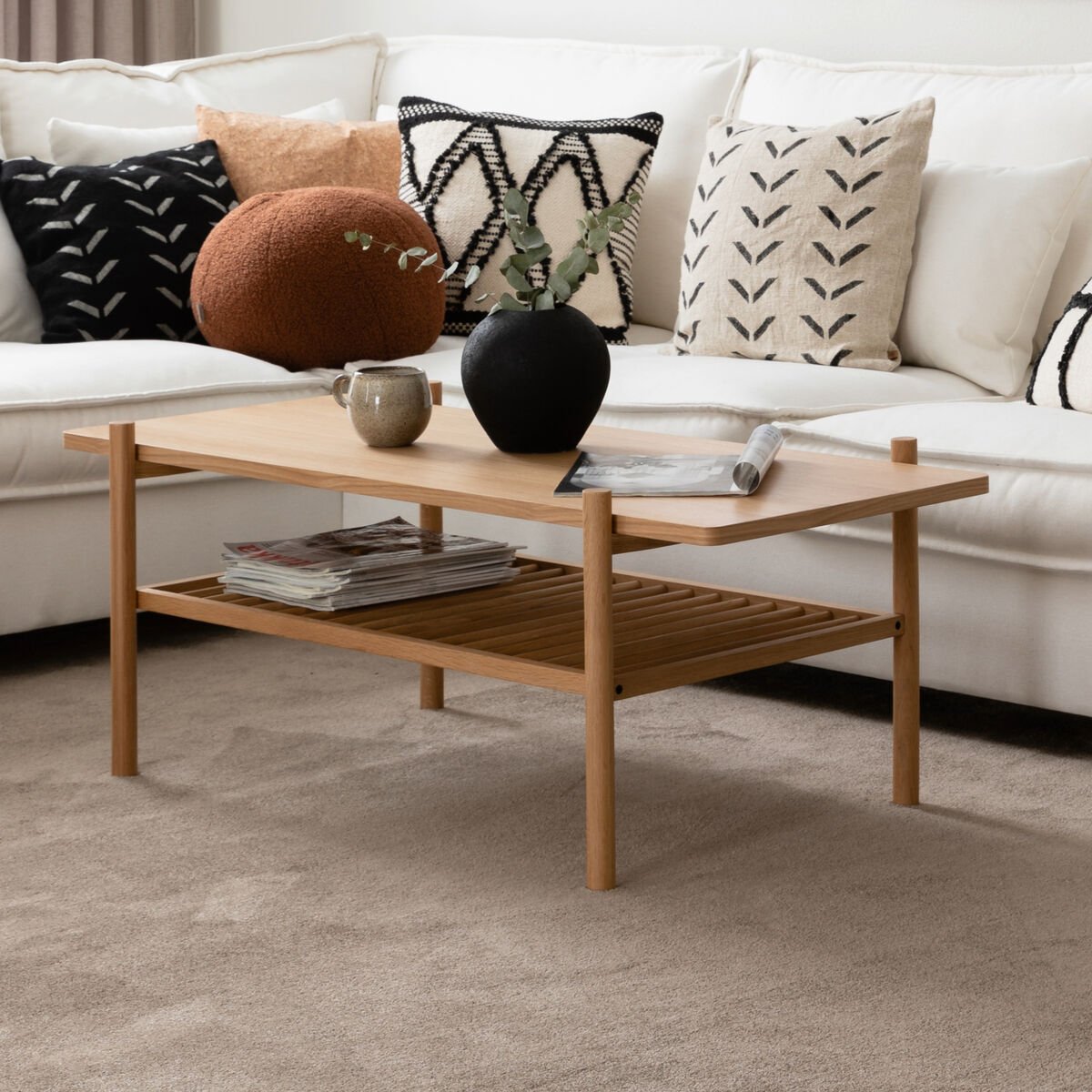 VM Carpet Hattara matto 200 cm pyöreä ruskea, ilman kanttausta