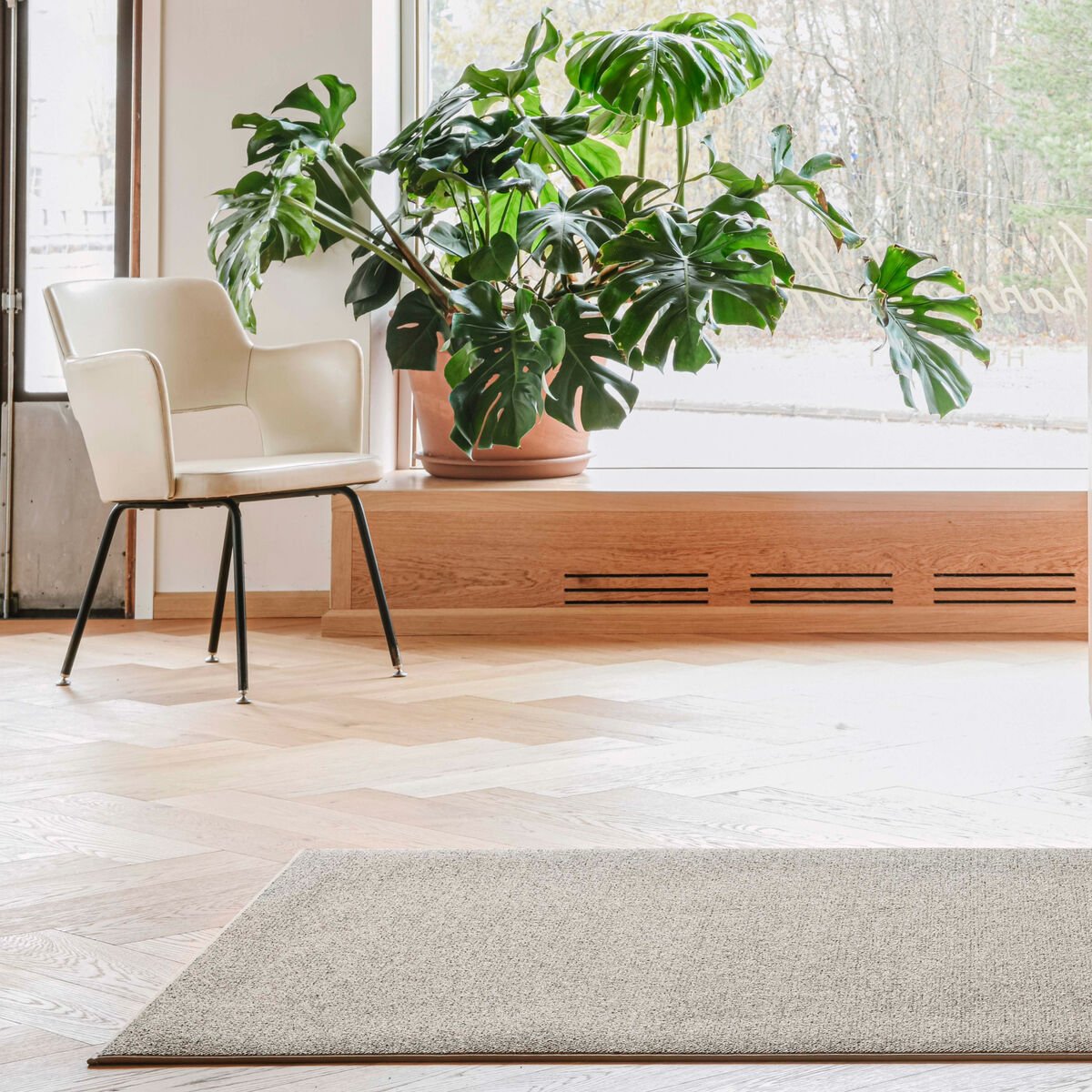 VM Carpet Tweed matto 80x300 cm 32 vaalea beige kantti 6293