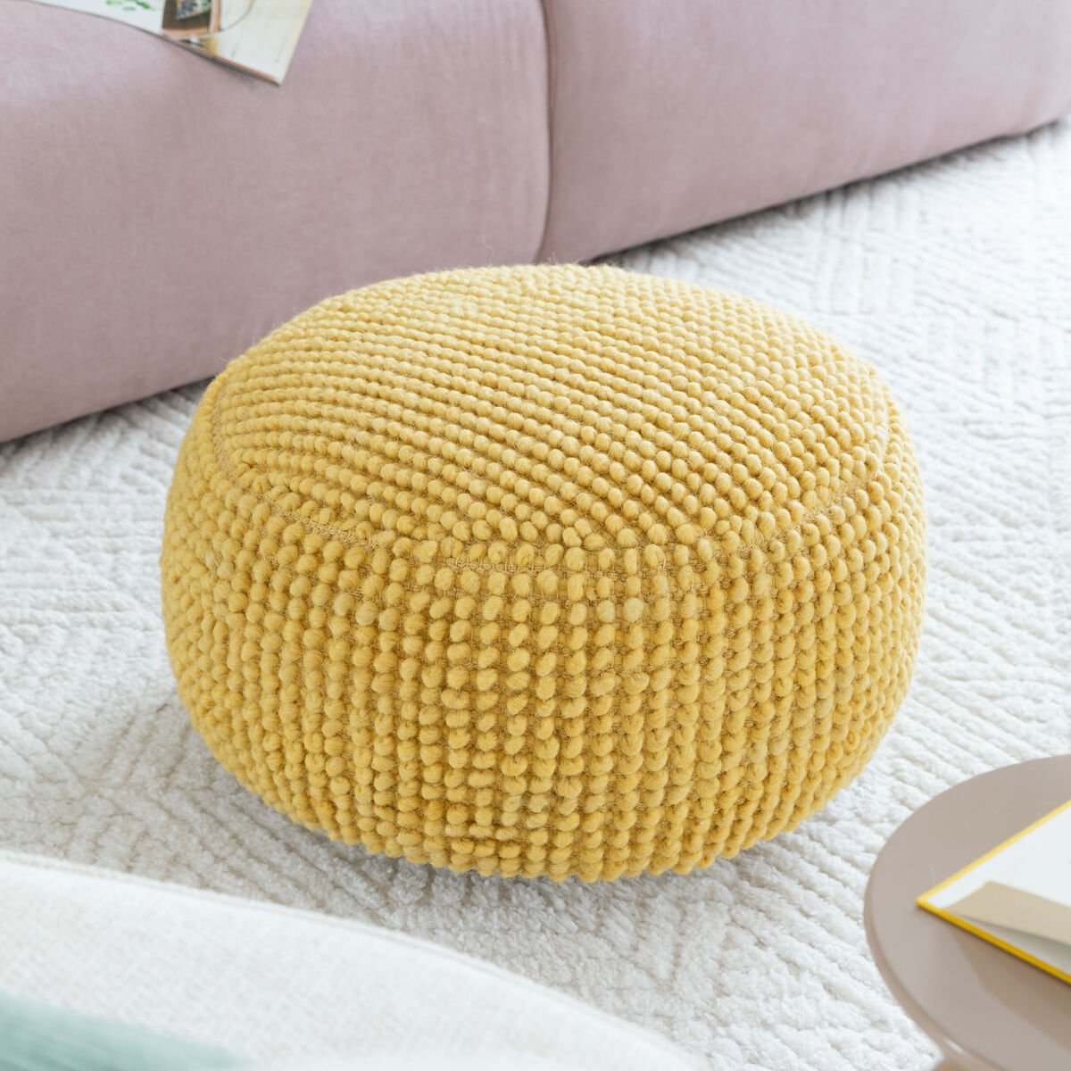 Wool pyöreä rahi Ø50 cm keltainen