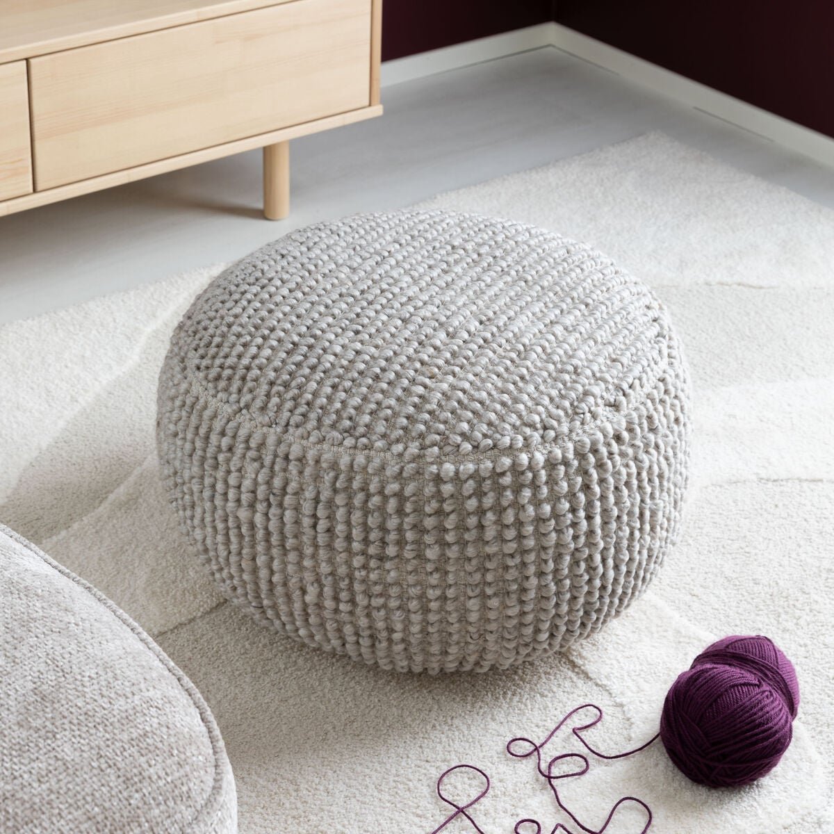 Wool pyöreä rahi Ø50 cm vaaleanharmaa