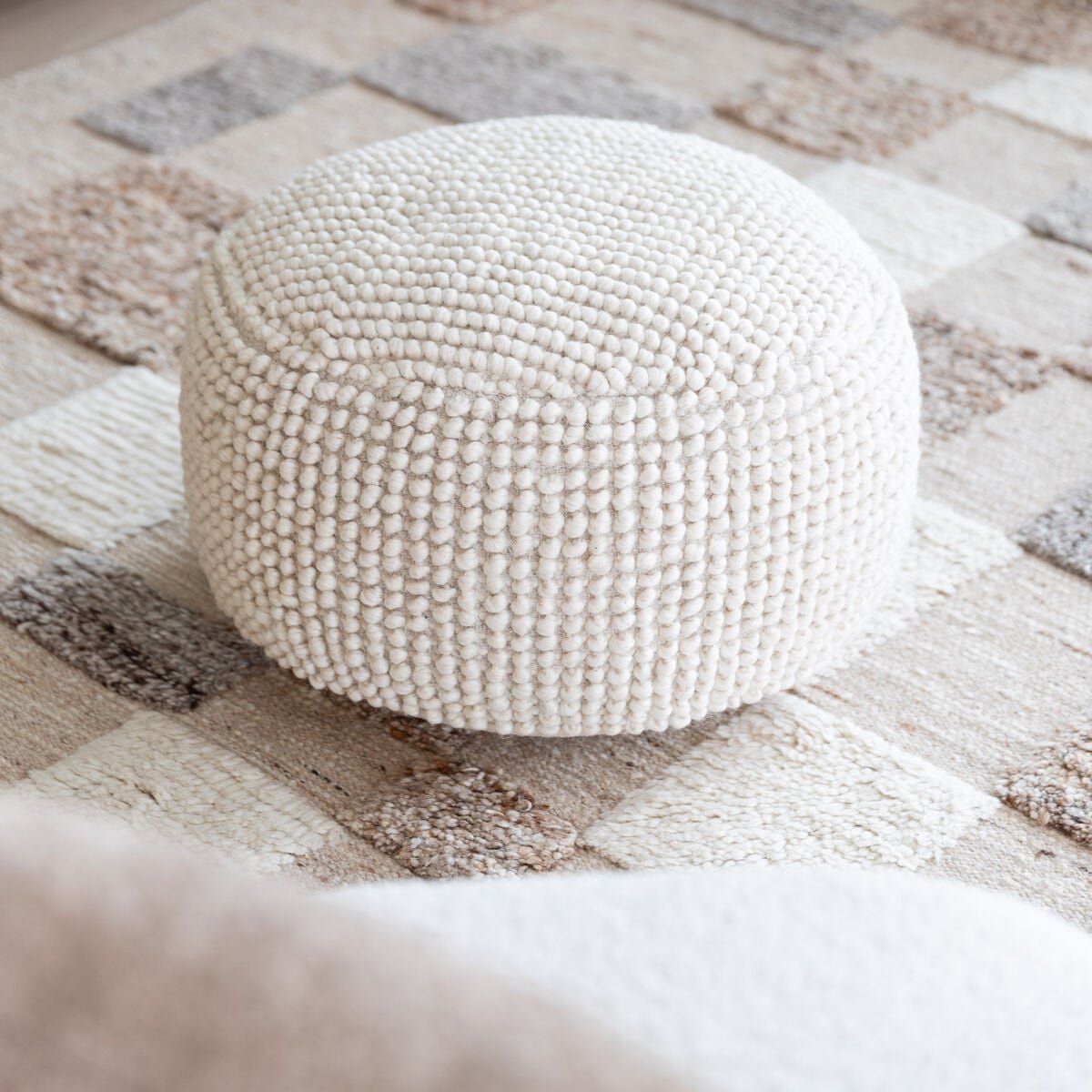 Wool pyöreä rahi Ø50 cm luonnonvalkoinen