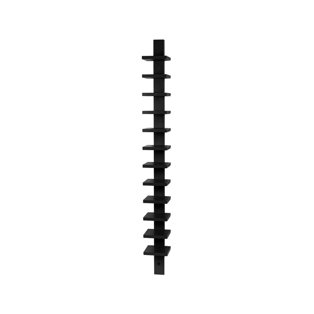 Källemo Pilaster seinähylly Musta petsattu