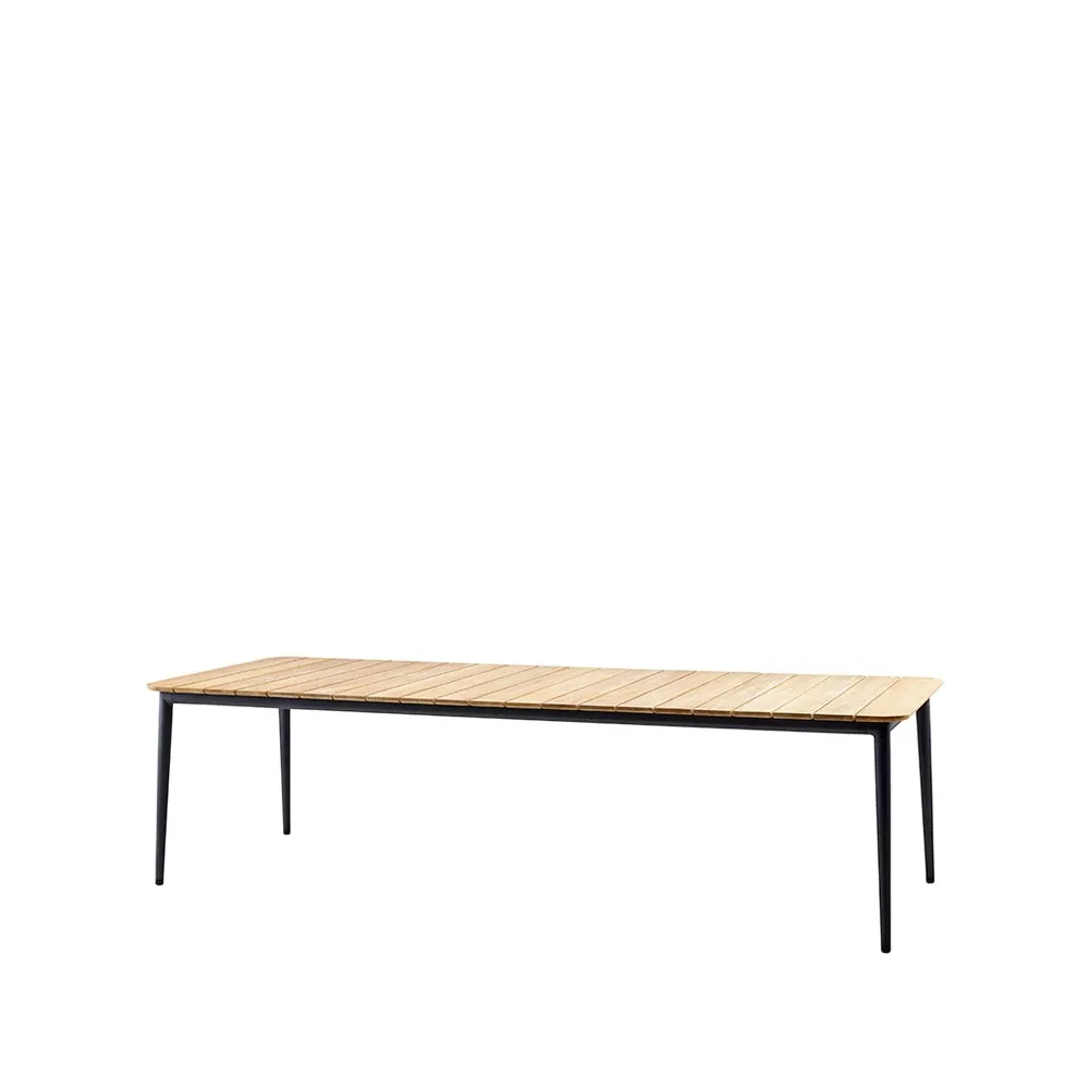 Cane-line Core ruokapöytä tiikki 274x100x74 cm Lava grey jalusta
