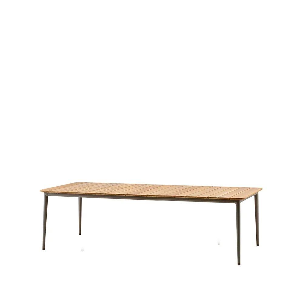 Cane-line Core ruokapöytä tiikki 274x100x74 cm Taupe jalusta