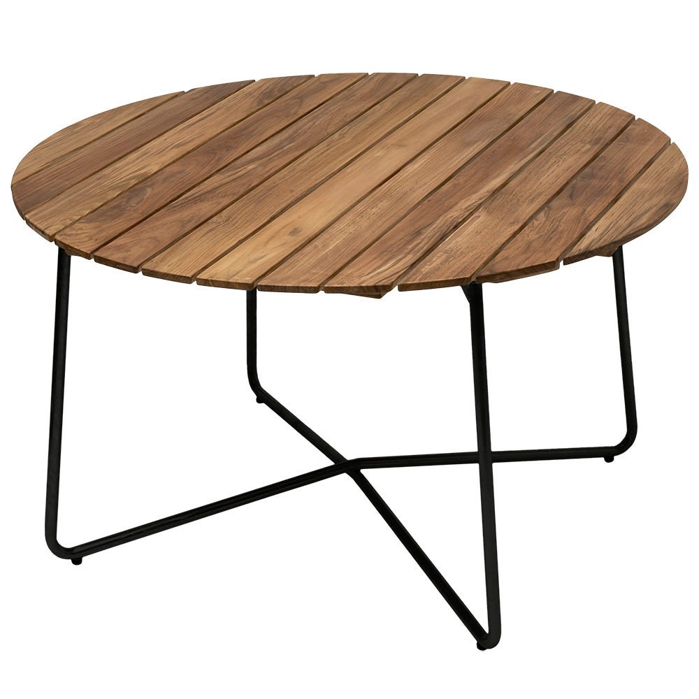 Grythyttan Stålmöbler, Pöytä 9A 120 cm käsittelemätön teak / musta jalusta