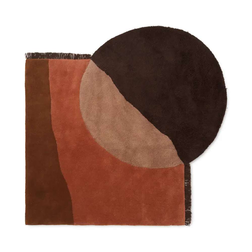 Ferm Living, View Tuftattu Matto 180x180 cm - Punaruskea