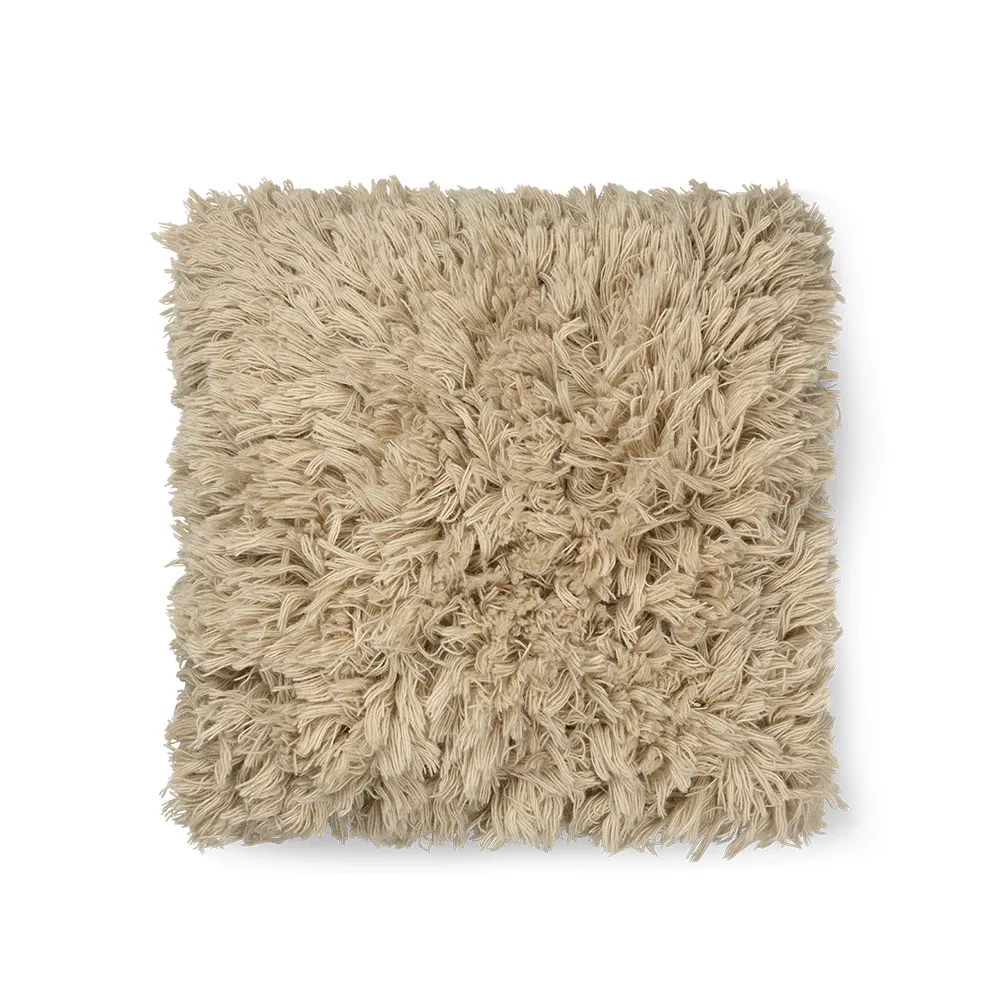 Ferm Living, Käsinkudottu Koristetyyny Meadow High Pile Light Sand