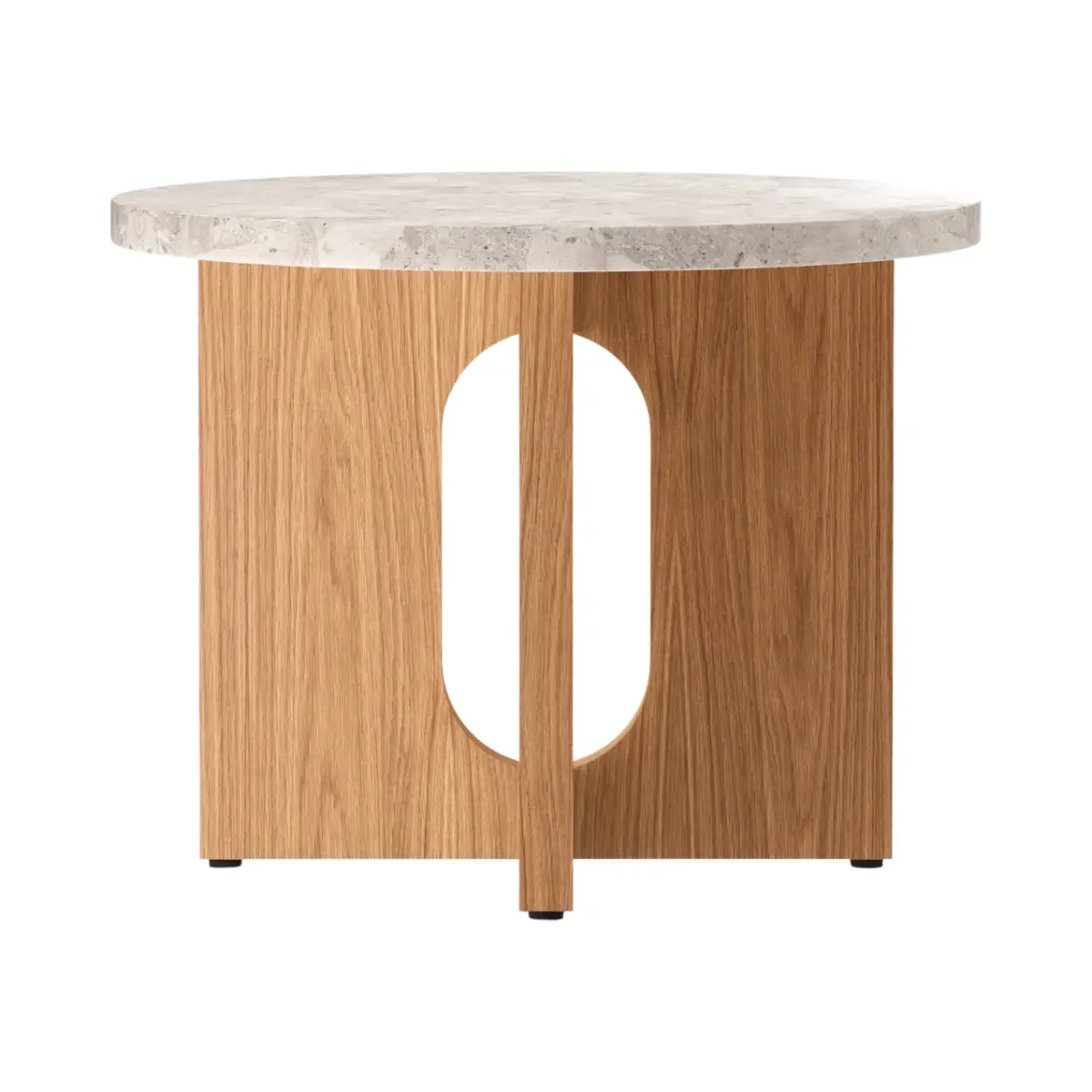 Audo CPH, Androgyne sivupöytä tammi/kivi, Kunis Breccia - Ø50 cm