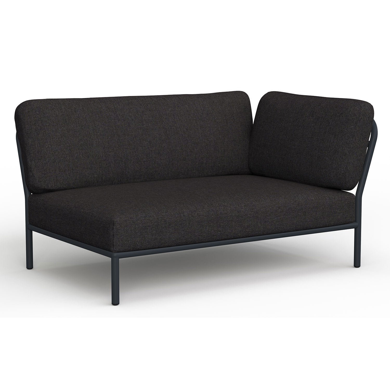 Houe, Level lounge sofa sooty grey sunbrella right corner alumiini