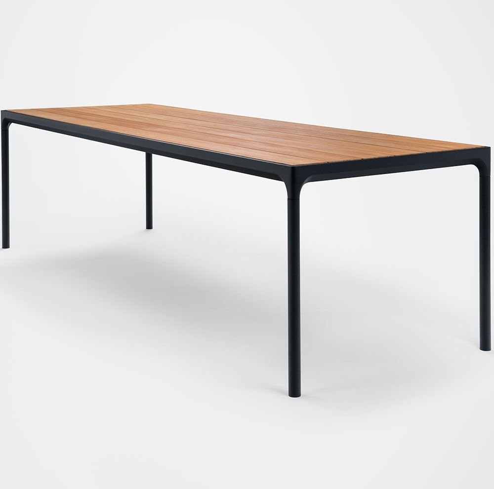 Houe, Four ruokapöytä 270x90 cm musta/bambu alumiini