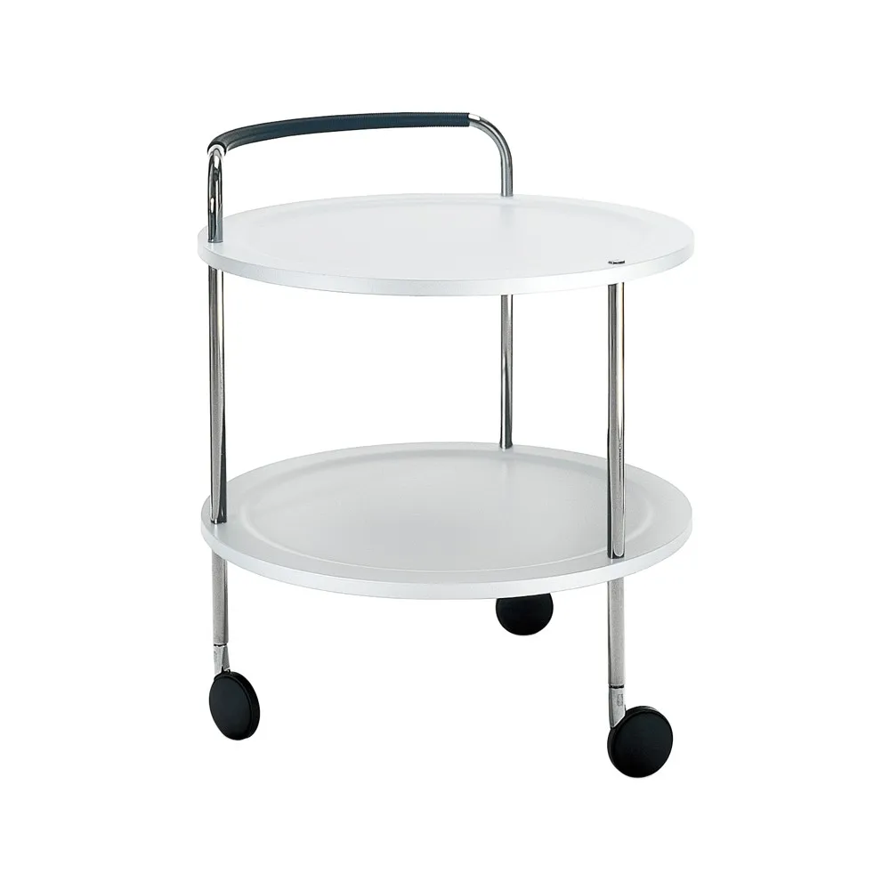 SMD Design Trolley Round basic tarjoiluvaunu Valkoinen, kromirunko