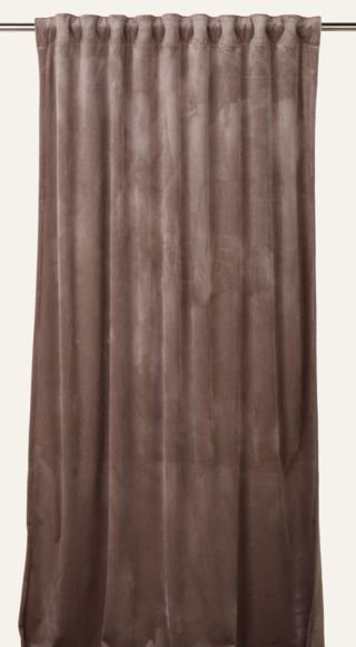 Mali velour verho harmaanruskea