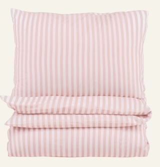Classic stripe pussilakanasetti puuvillaa roosa