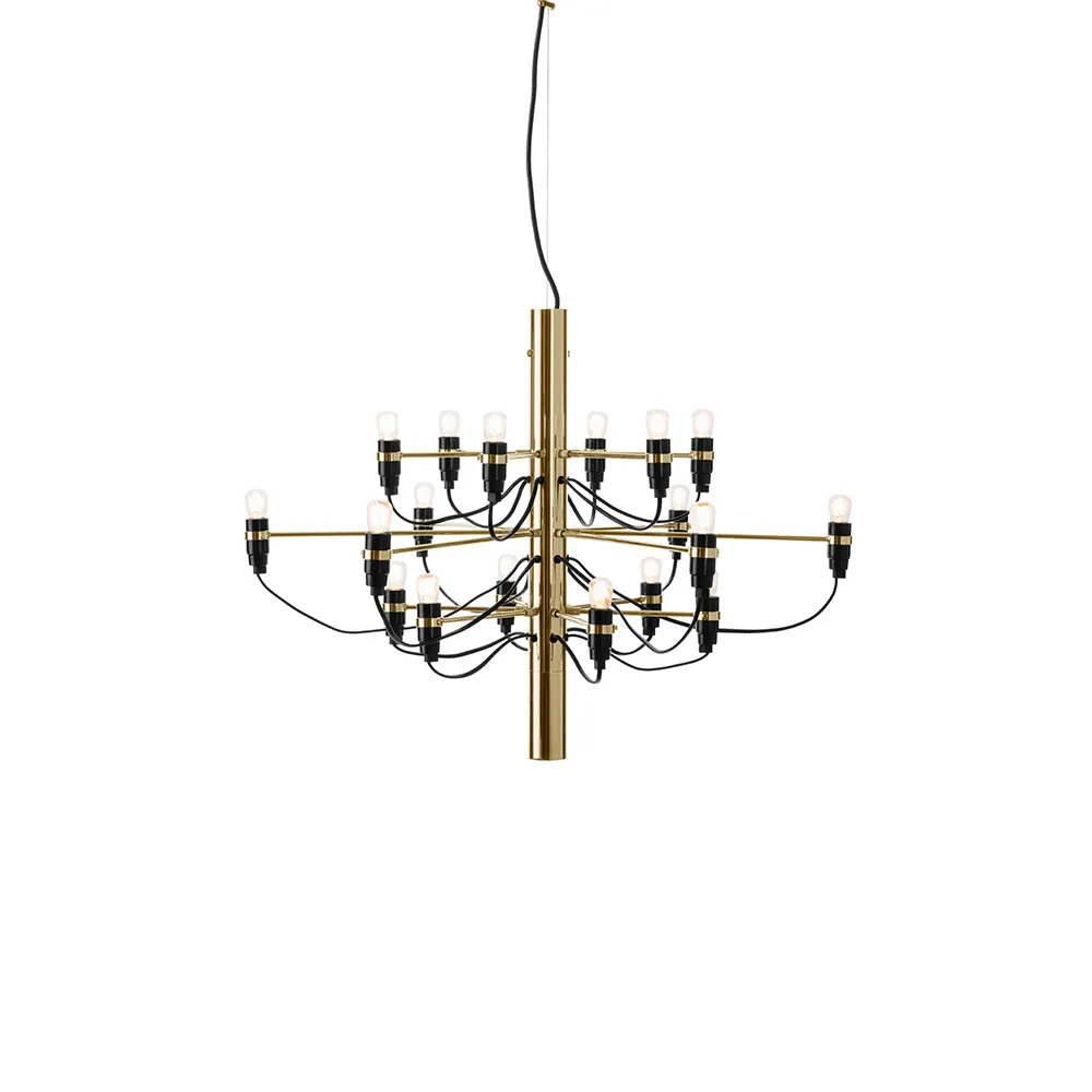 Flos 2097 Sarfatti kattokruunu LED Messinki 18 lamppua