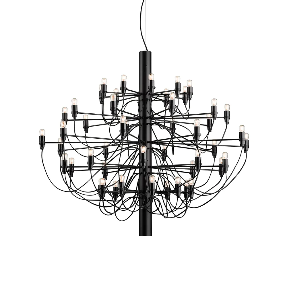 Flos 2097 Sarfatti kattokruunu LED Mattsvart 50 lamppua