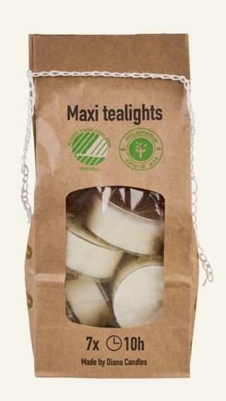 Maxi 7 pk suuret lämpökynttilät valkoinen